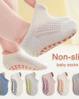 6 Pairs Baby Boys Girls Cotton Non-slip Floor Socks Summer For Toddler Kids Indoor Activities Learn To Walk Ankle Socks