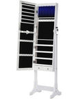 Standing Jewelry Cabinet with Mirror and LED lighting - Lockable - Jewelry storage cabinet with large mirror