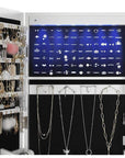 Standing Jewelry Cabinet with Mirror and LED lighting - Lockable - Jewelry storage cabinet with large mirror