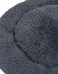 Washable dog/cat cushion 90x90x16 cm plush dark gray