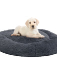 Washable dog/cat cushion 90x90x16 cm plush dark gray