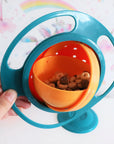 Universal Baby Feeding Bowl Gyro Bowl Practical Design Children Rotating Balance Novelty Gyro Umbrella 360 Rotation Spillproof Soli