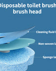 Disposable Toilet Brush Wall Cleaning Tool for Bathroom Replacement Brush Head Toilet Accessories