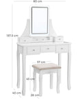 Dressing table with LED lighting