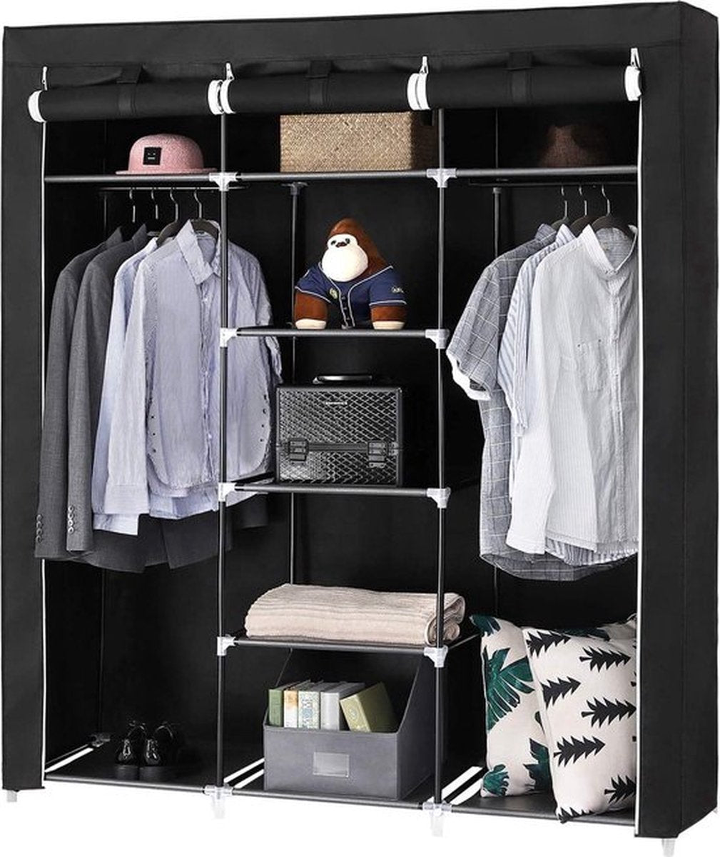 Faltbarer Kleiderschrank Schwarz