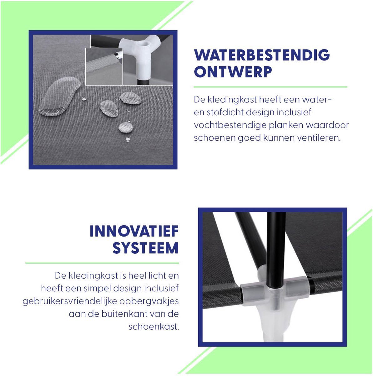 Faltbarer Kleiderschrank Schwarz