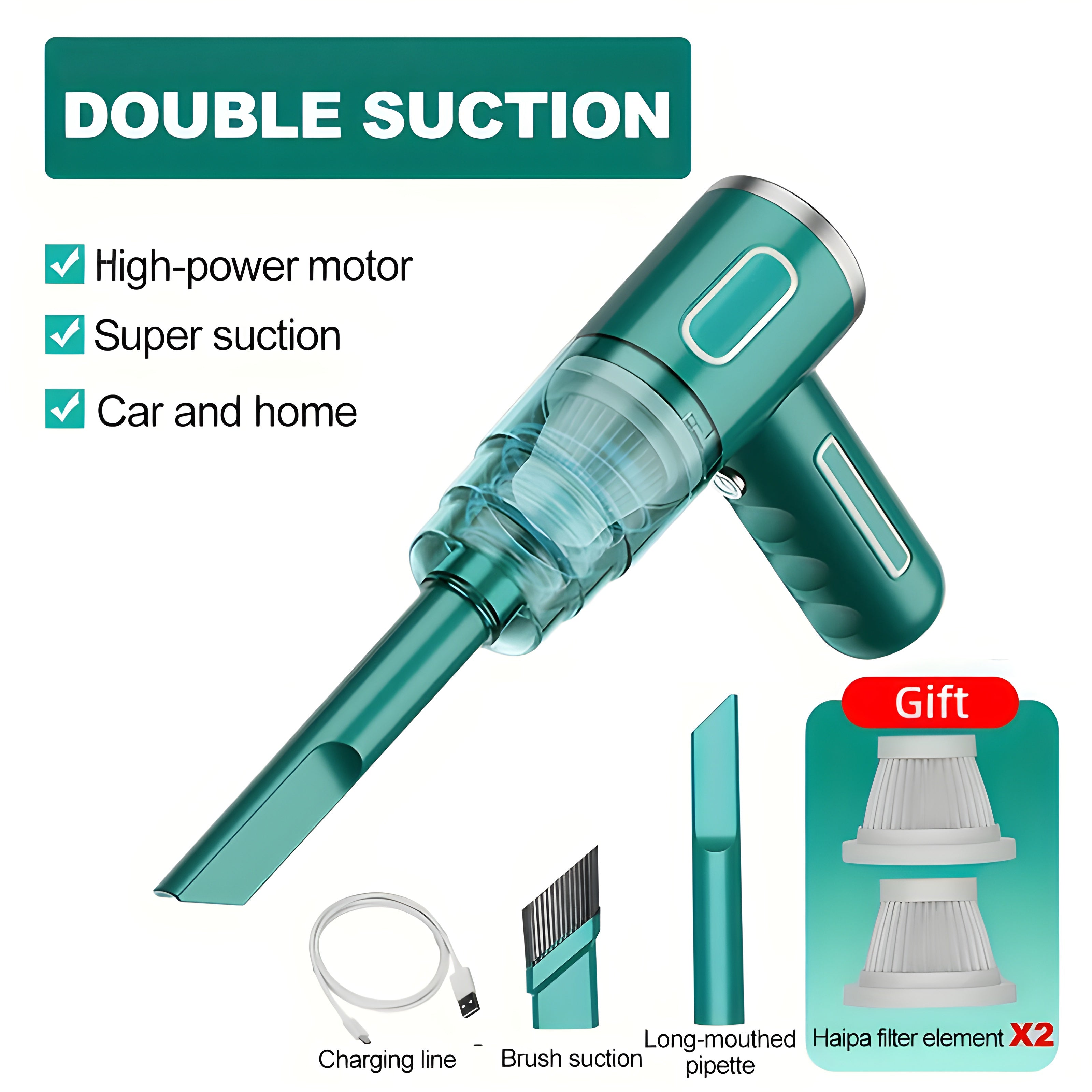 Portable home and car vacuum cleaner