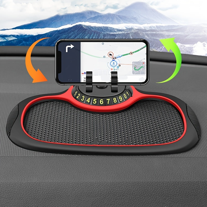 Multi-functional car anti-slip mat and phone mount