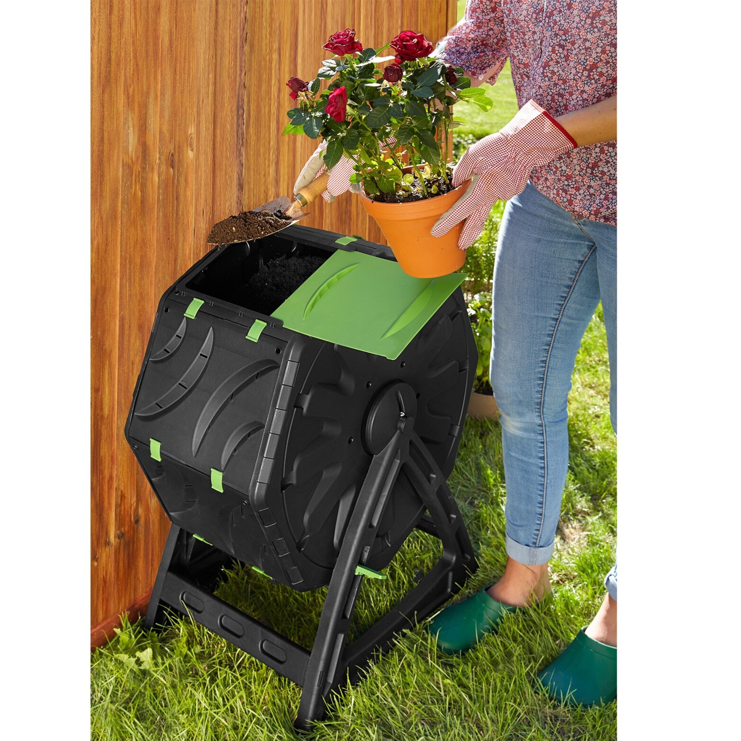 Fast Green Waste Bin, 70L 