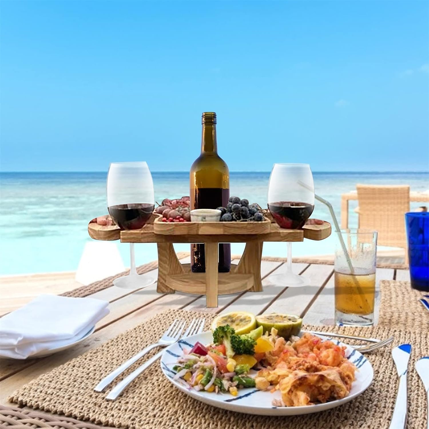 2-in-1 Fruit and Wine Glasses Table Rack