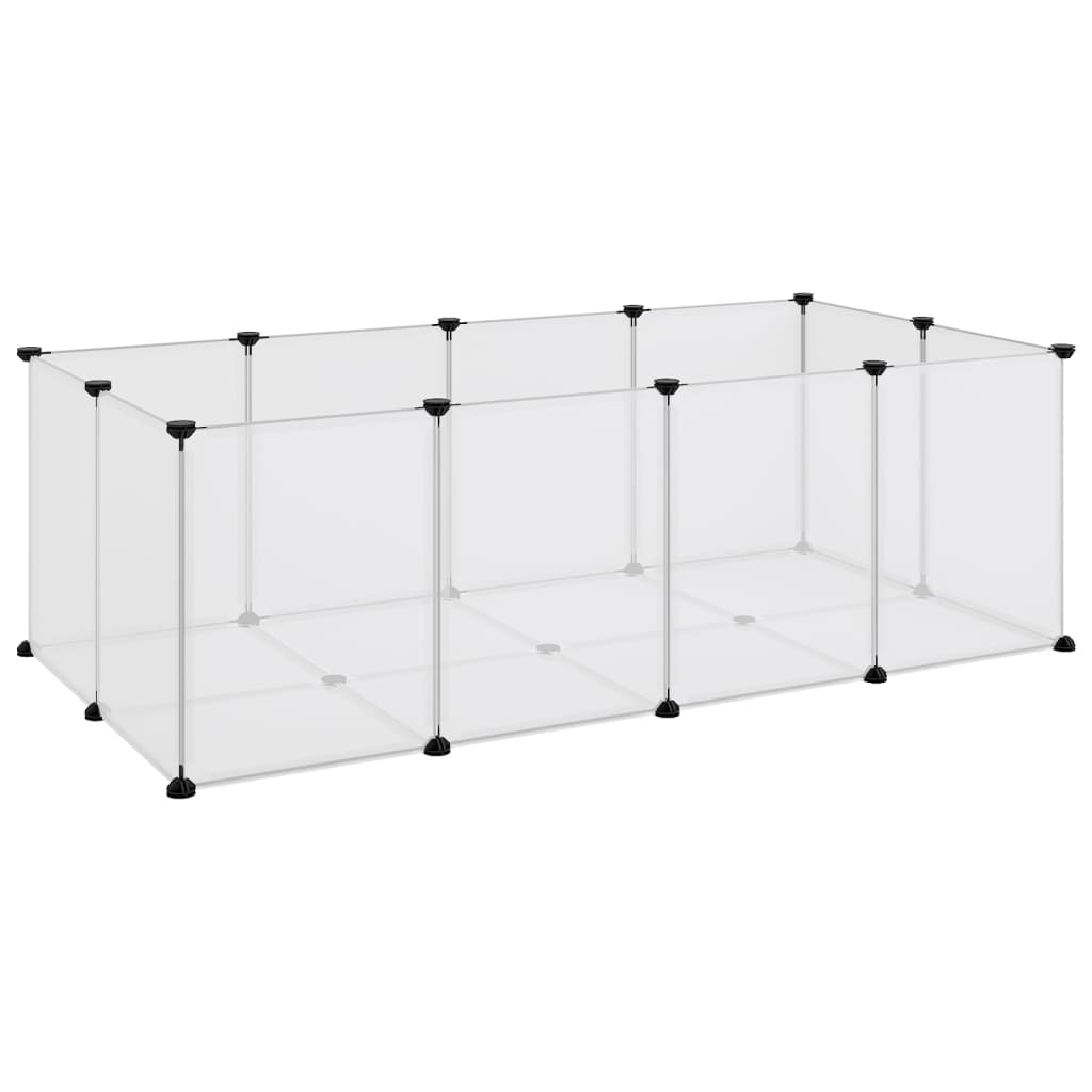 Tierkäfig klein 144x74x46,5 cm Polypropylen und Stahl transparent