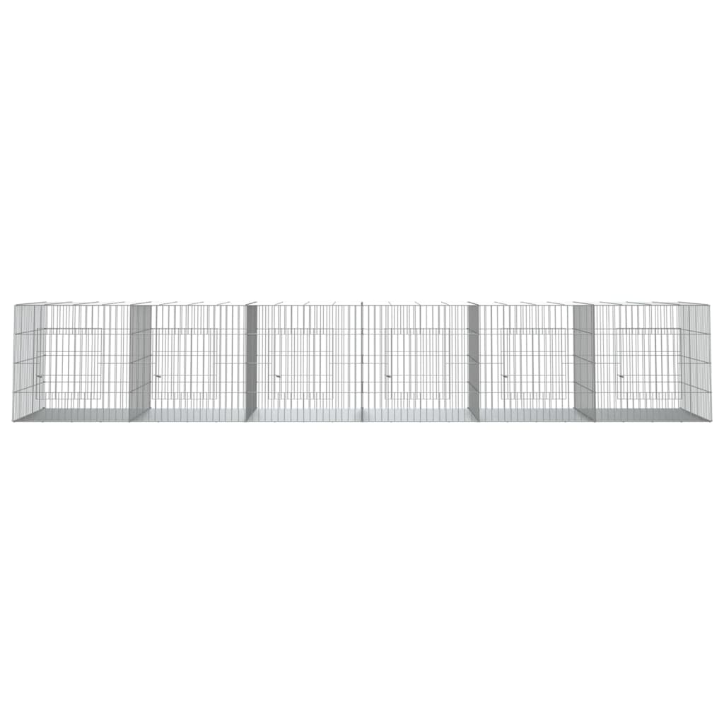 Rabbit cage with 6 panels 327x79x54 cm galvanized iron