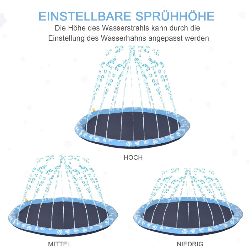 Hundebecken, Planschbecken, mit Wasserstrahl