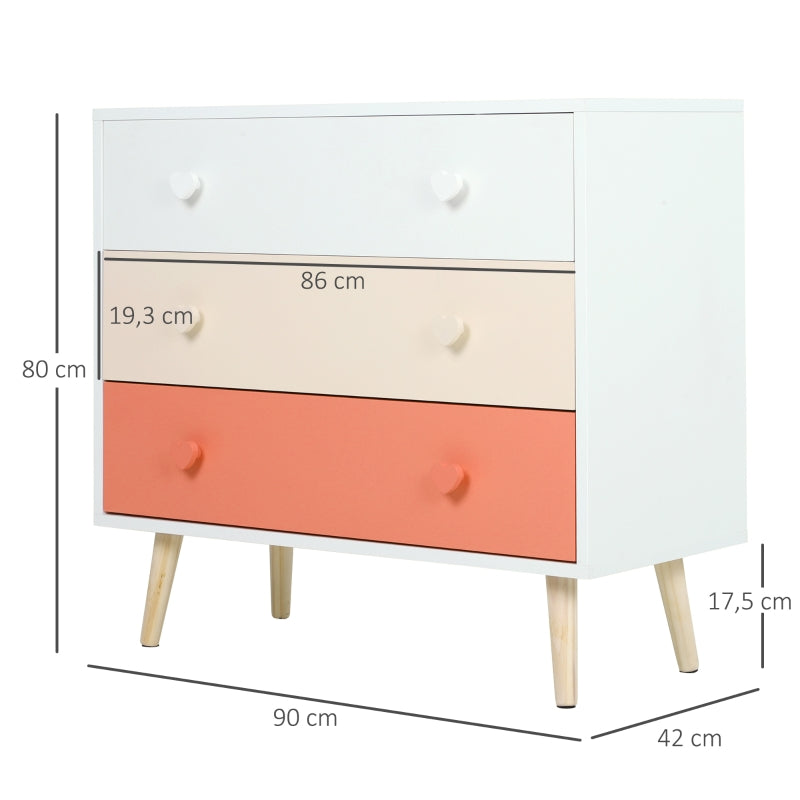 Children's room cupboard with 3 drawers