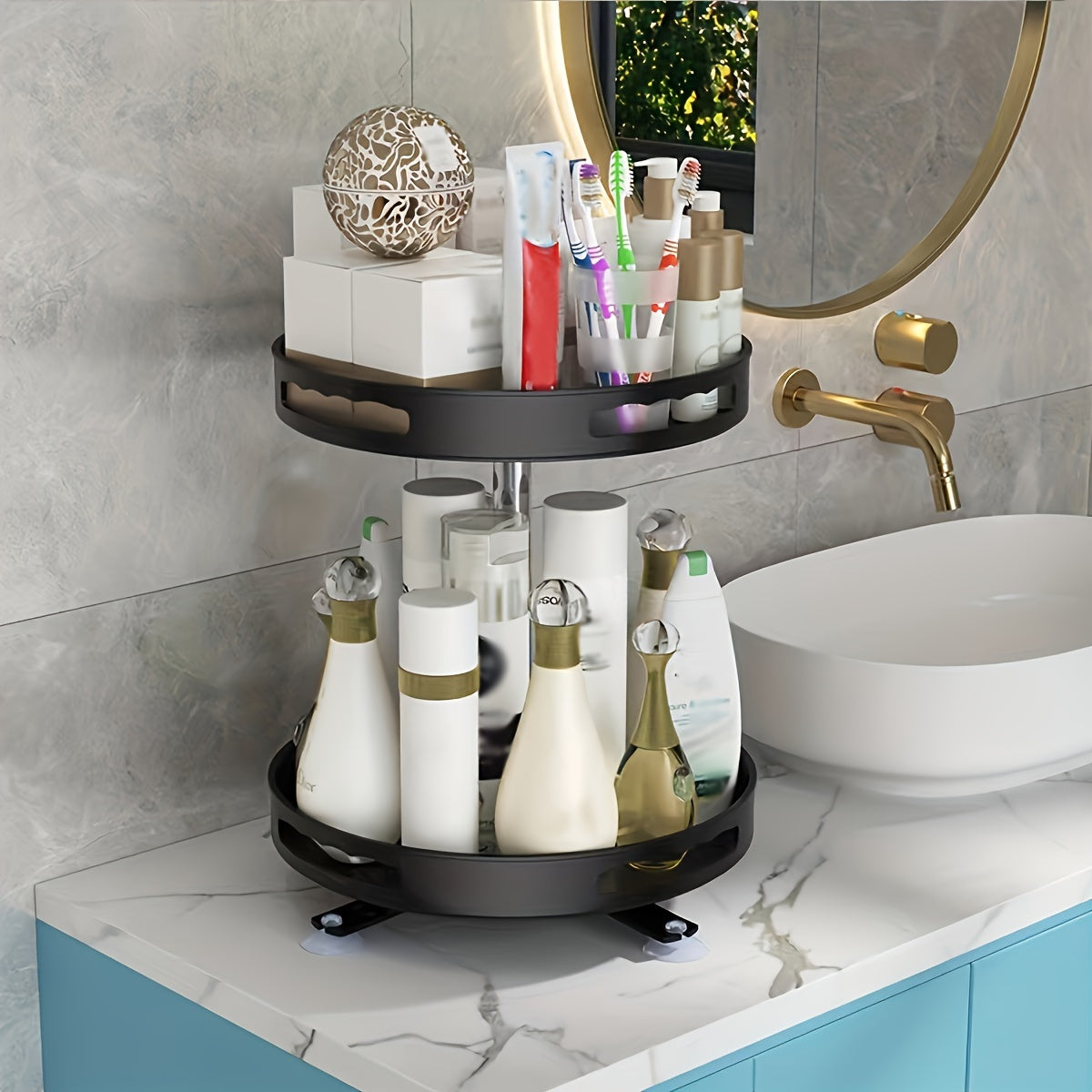 3-layer multifunctional rotating organizer