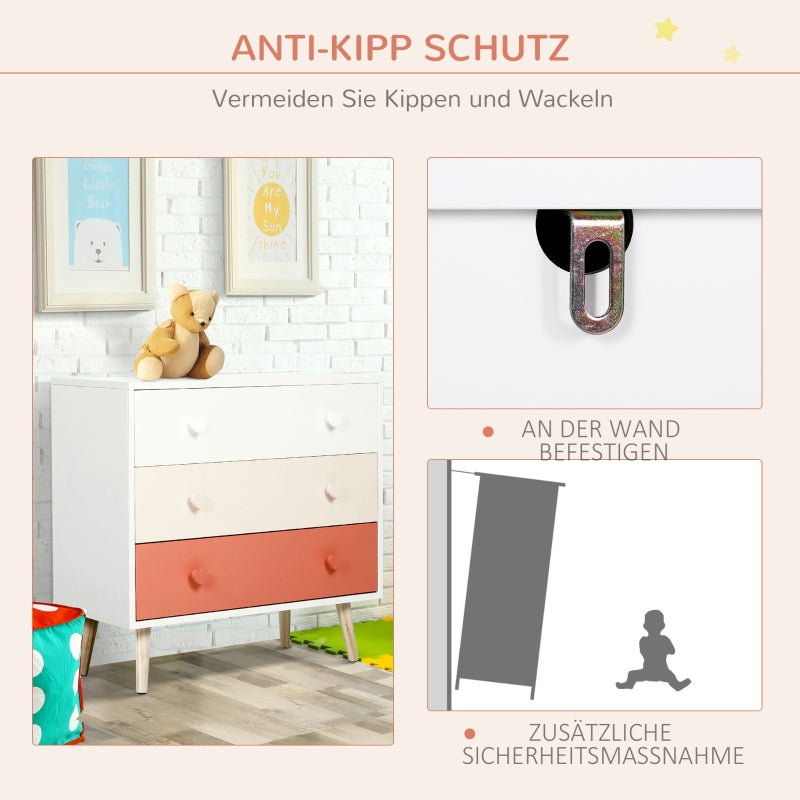 Children's room cupboard with 3 drawers