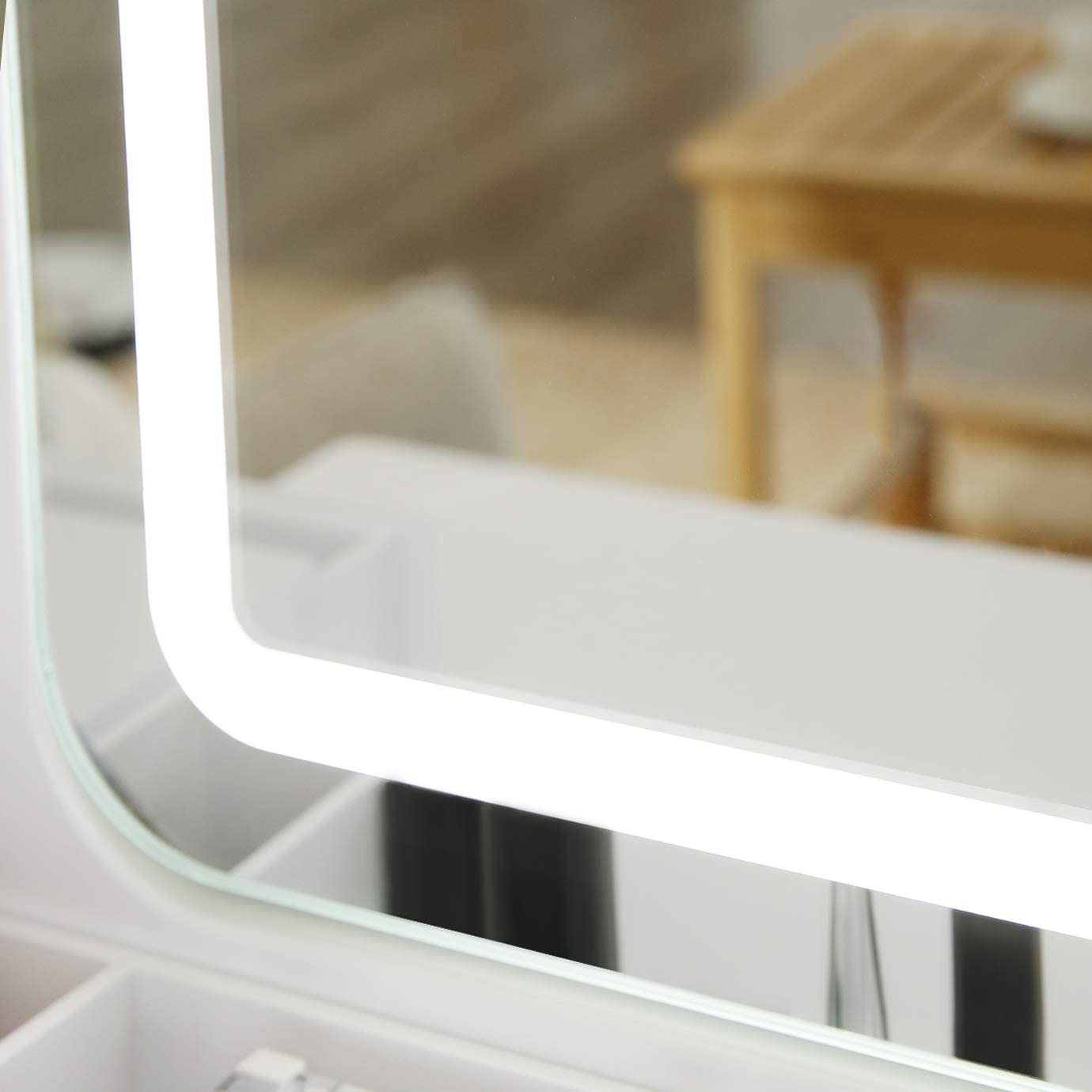 Dressing table with LED lighting